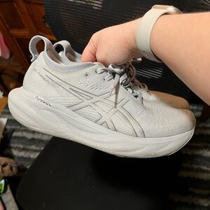 ASICS Gel Nimbus Grey athletic running shoes